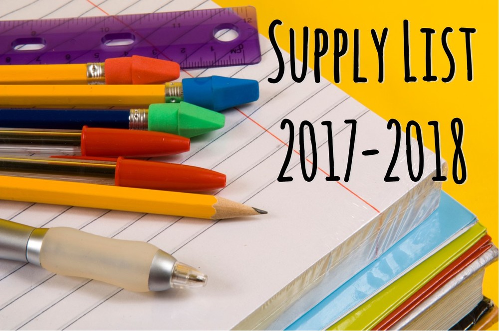 2017-2018 School Supply List!